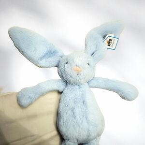 NWT Jellycat - London - Bashful Blue Bunny Stuffed Animal Rattle Toy [RETIRED]